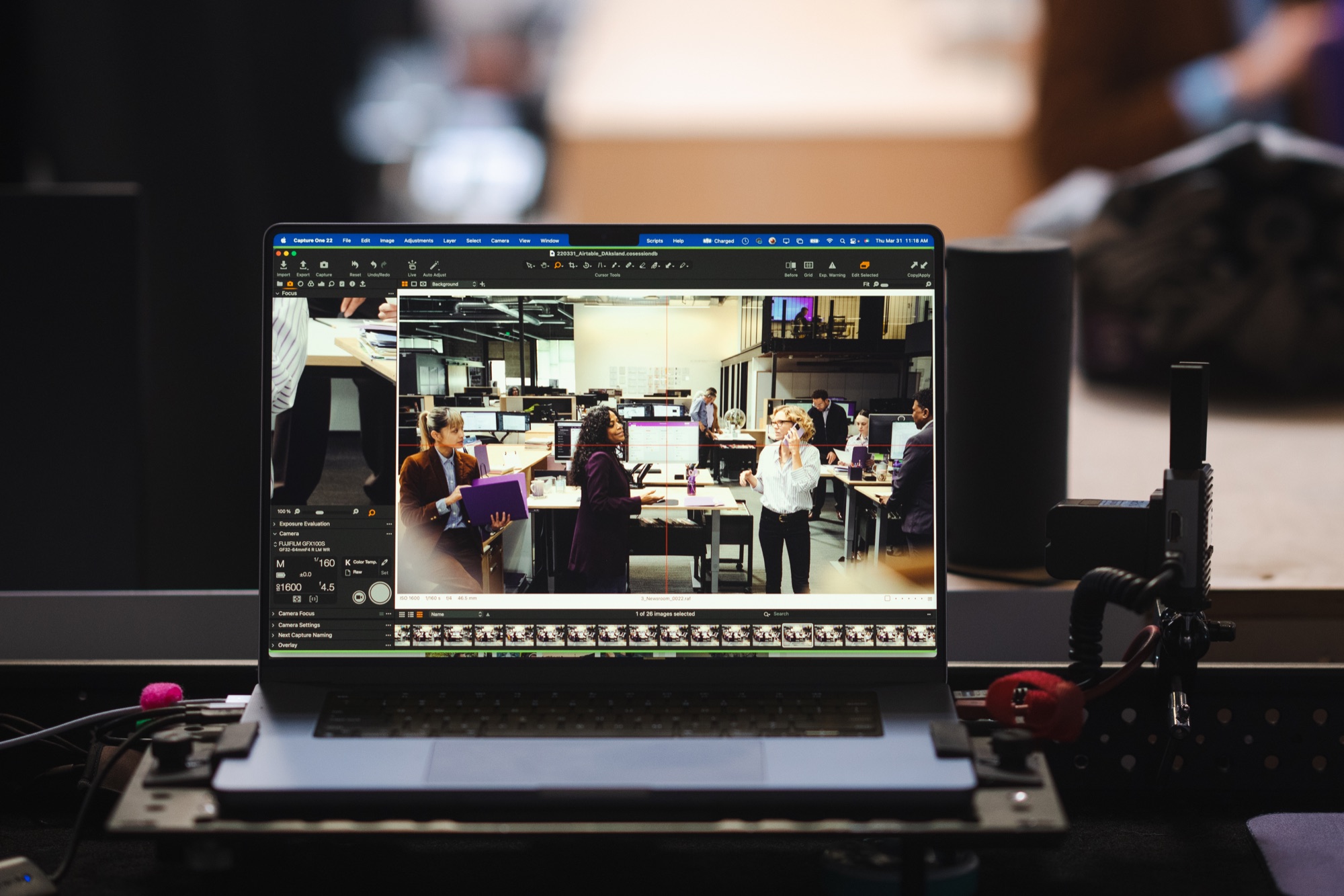 Behind the scenes — monitoring a shoot at Airtable HQ